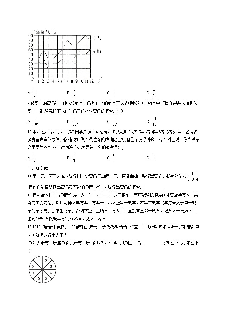 第十章 概率  10.1随机事件与概率专题训练02