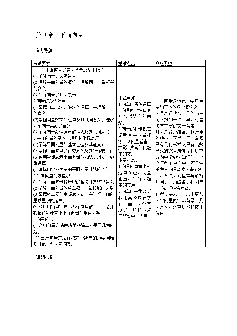 高考数学一轮复习总教案：4.1　平面向量的概念及线性运算01
