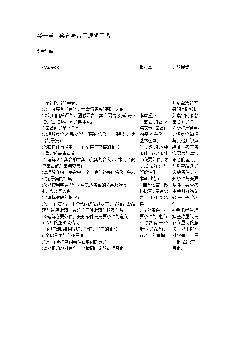 高考数学一轮复习总教案：1.1　集合及其运算01