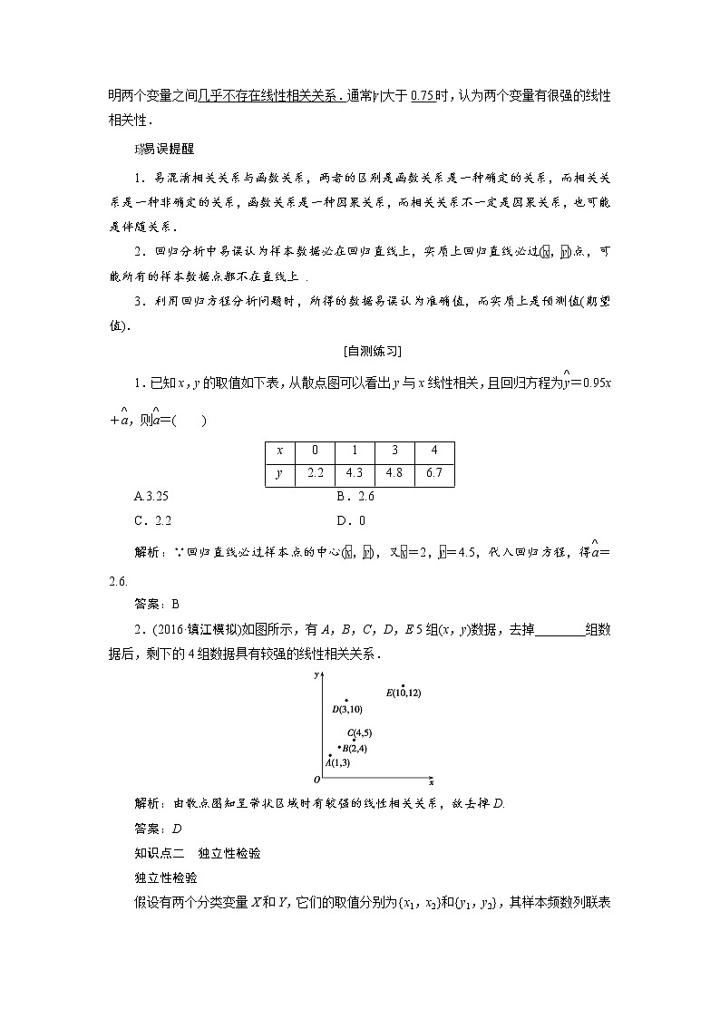 高三数学人教版a版数学（理）高考一轮复习教案：10.4 变量间的相关关系、统计案例 word版含答案第2页