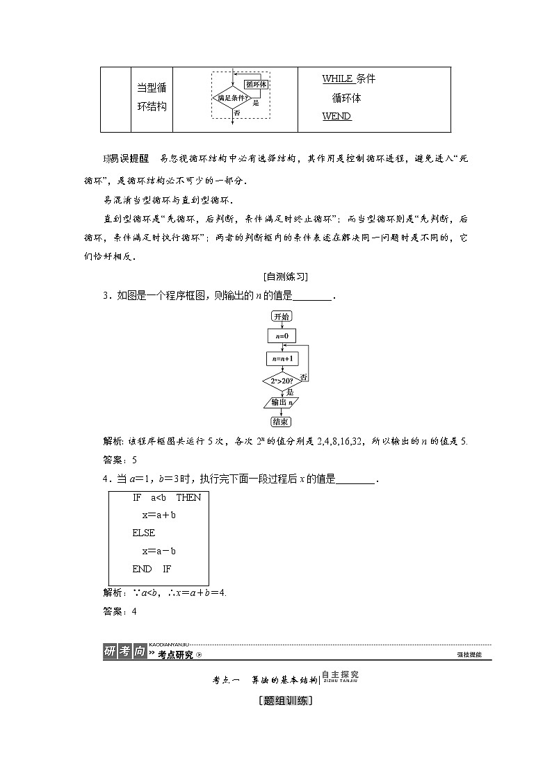 高三数学人教版a版数学（理）高考一轮复习教案：10.1 算法初步 word版含答案03