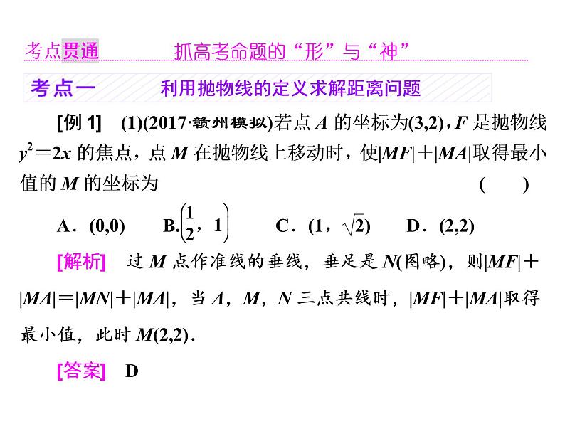 2021高考数学（理）大一轮复习课件：第九章 解析几何 第六节 抛物线第3页