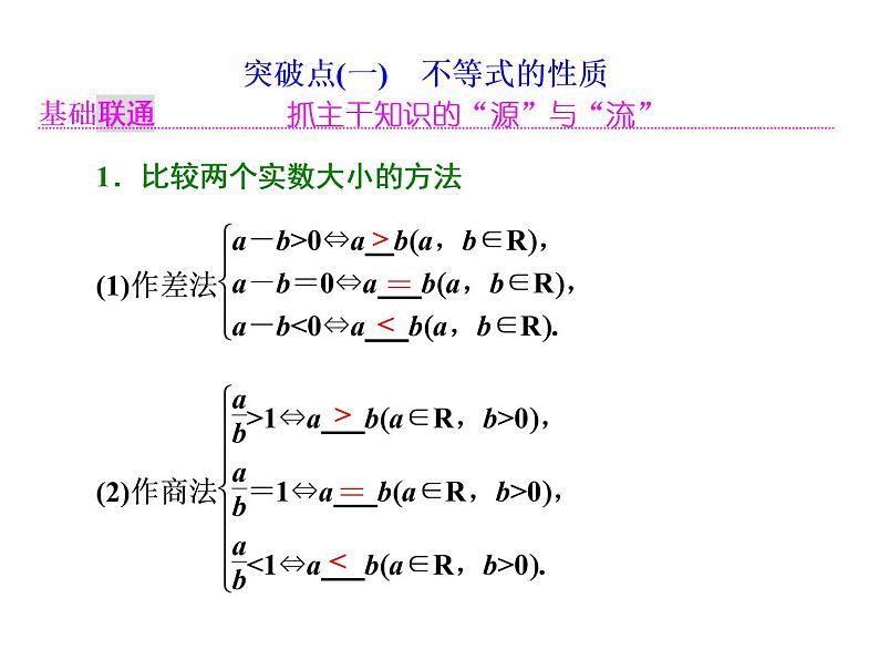 2021高考数学（理）大一轮复习课件：第七章 不等式 第一节 不等式的性质及一元二次不等式02