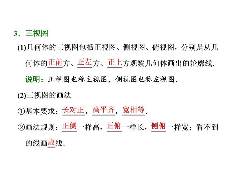 2021高考数学（文）大一轮复习课件 第七章 立体几何 第一节 空间几何体的结构特征及三视图与直观图05