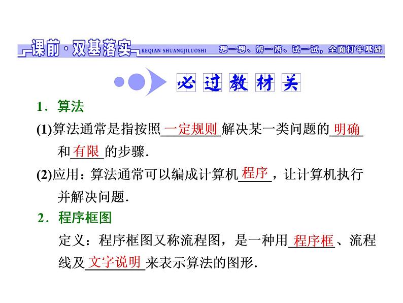 2021高考数学（文）大一轮复习课件 第十章 算法初步、统计、统计案例 第一节 算法初步02