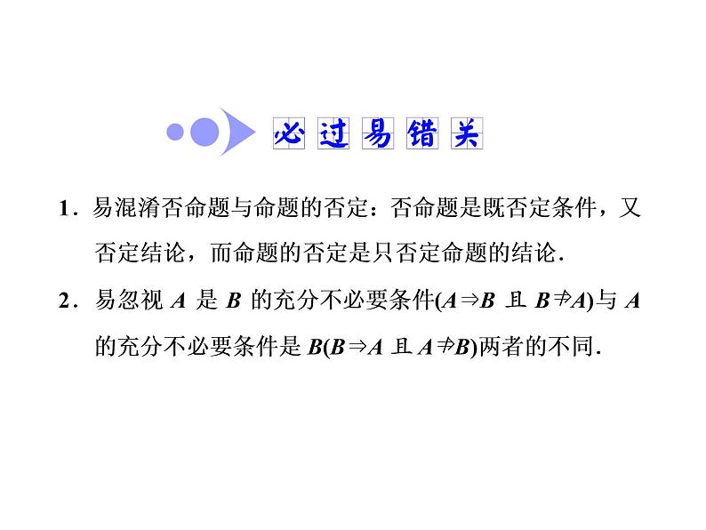 2021高考数学（文）大一轮复习课件 第一章 集合与常用逻辑用语 第二节 命题及其关系、充分条件与必要条件05