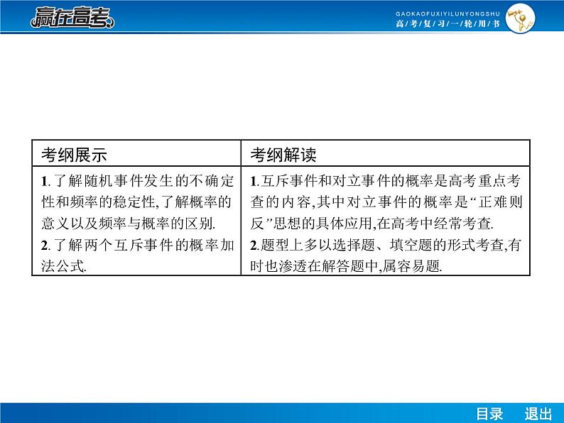 高考数学（理）一轮课件：10.4随机事件的概率02