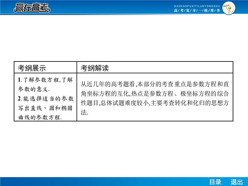 高考数学（理）一轮课件：选修4-4.2参数方程02