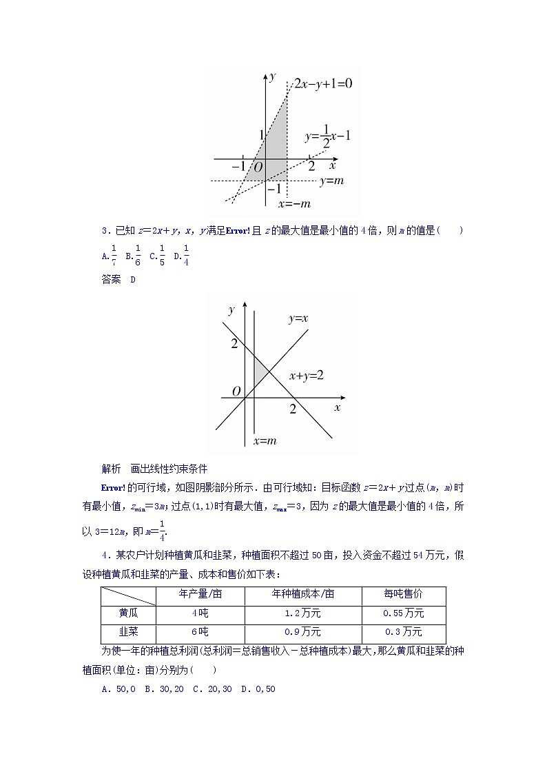 2018版高考一轮总复习数学（文）模拟演练 第6章 不等式、推理与证明 6-3 word版含答案第2页