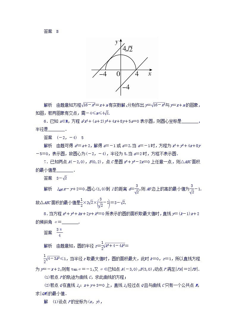 2018版高考一轮总复习数学（文）模拟演练 第8章 平面解析几何 8-3 word版含答案02