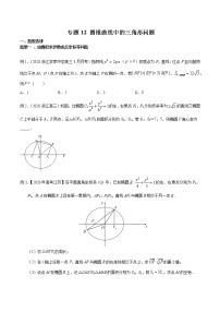专题12 圆锥曲线中的三角形问题-2021年高考数学微专题复习（新高考地区专用）练习
