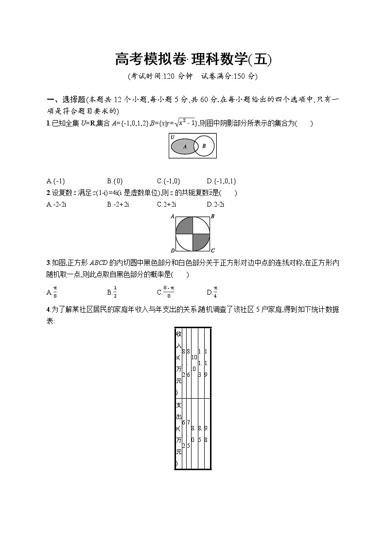 2021高考模拟卷(理科数学)5 含答案第1页
