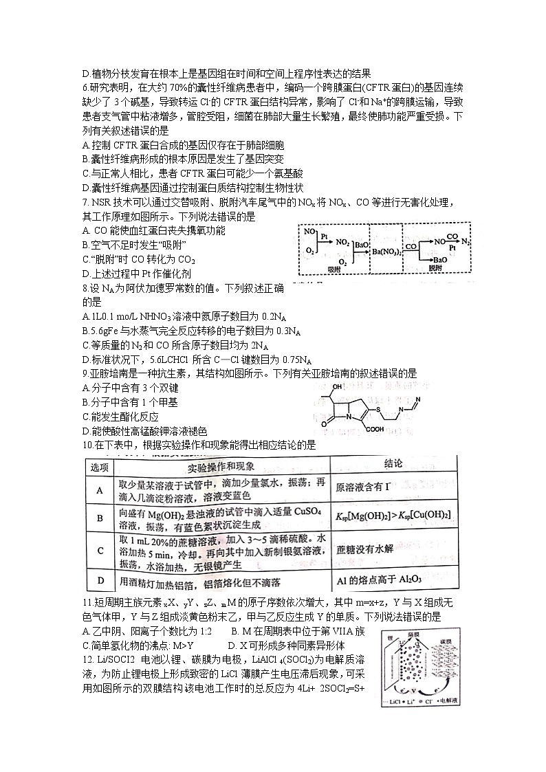 四川大数据精准教学联盟2021届高三第二次统一监测理科综合试卷Word版含答案第2页