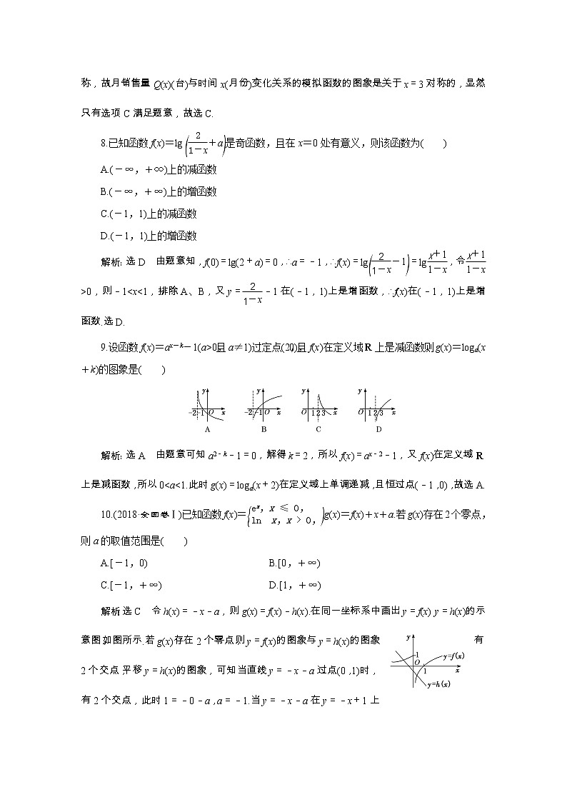 全国版2021届高考数学二轮复习专题检测十九基本初等函数函数与方程文含解析03