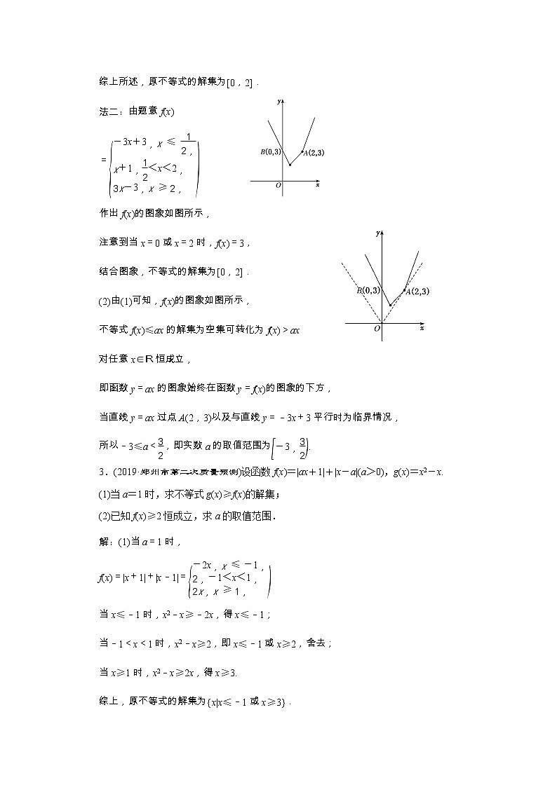全国版2021届高考数学二轮复习专题检测二十五不等式选讲理含解析02