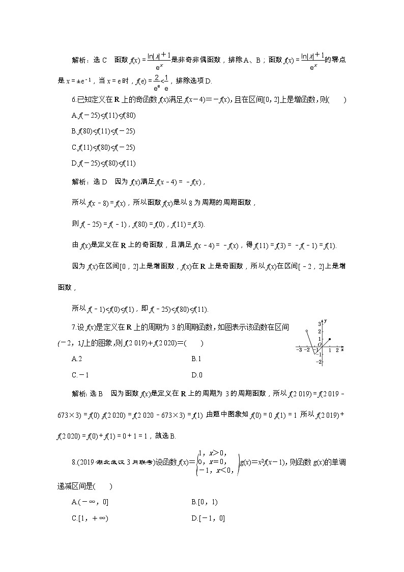 全国版2021届高考数学二轮复习专题检测十八函数的图象与性质文含解析03