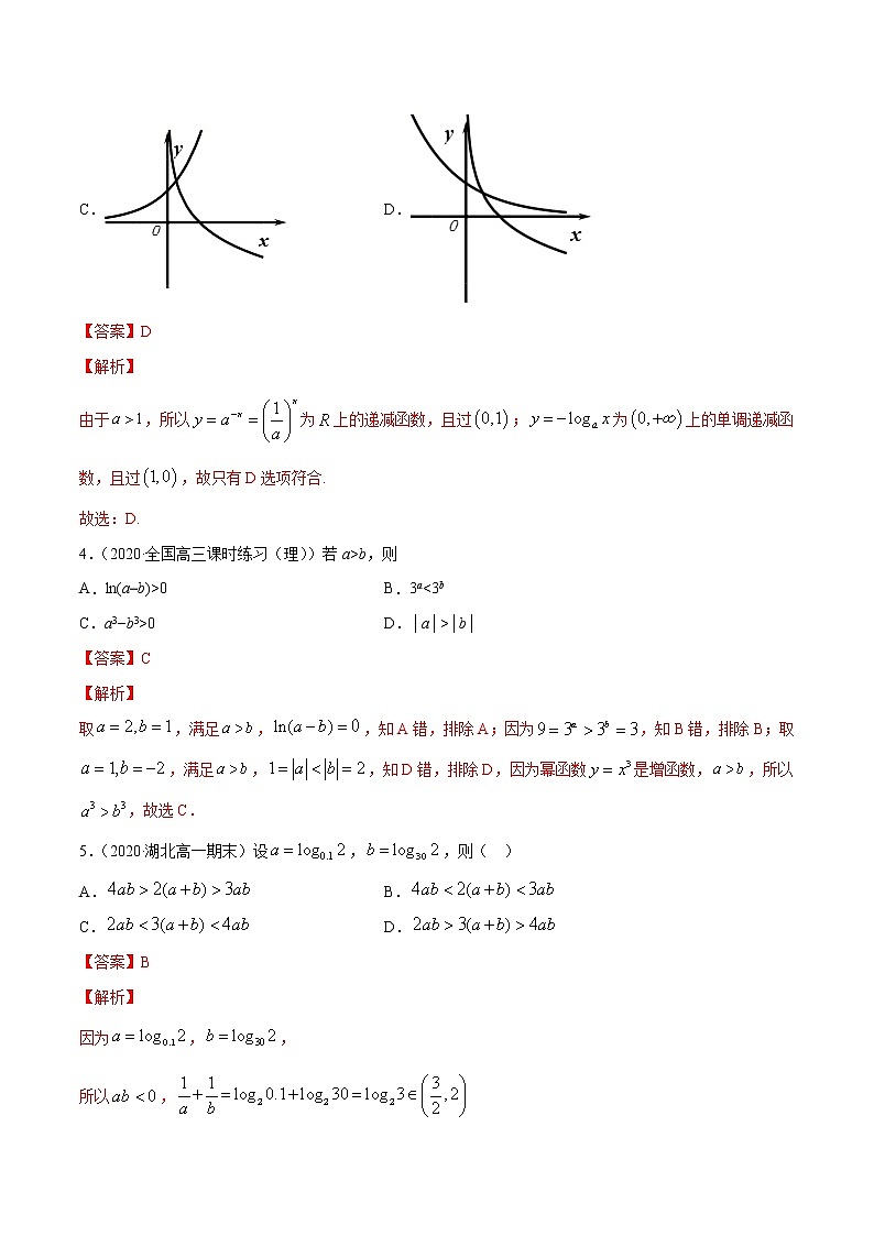 指数函数与对数函数函数（综合测试卷）-2020-2021高中数学新教材配套提升训练（人教A版必修第一册）02