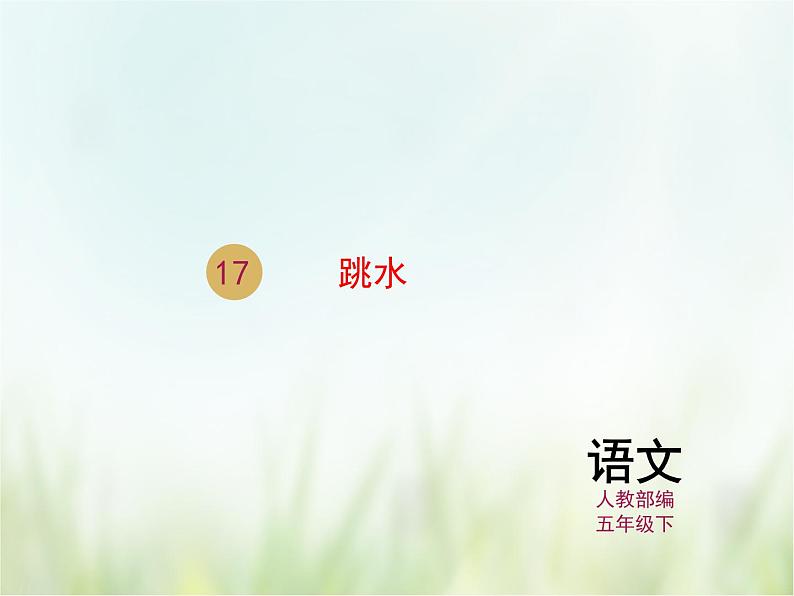 人教部编版语文五年级下 第六单元 17.跳水 课件01