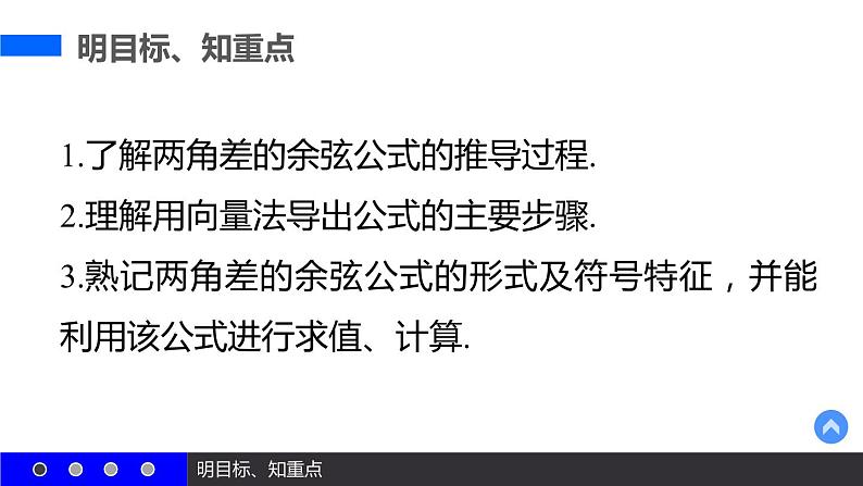 高一数学人教A版必修4课件：3.1.1 两角差的余弦公式03