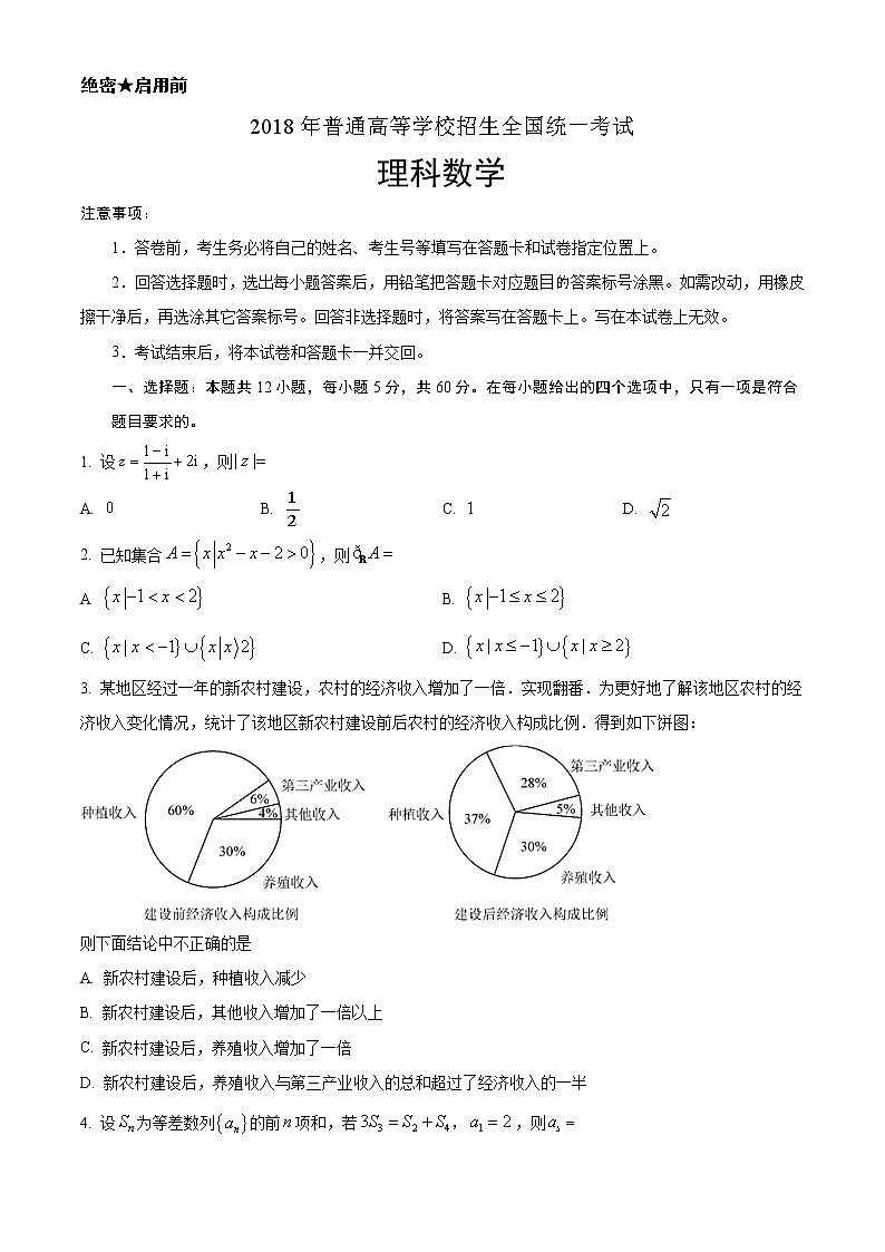 2018年高考理科数学（新课标1卷）精编试卷答案解析01
