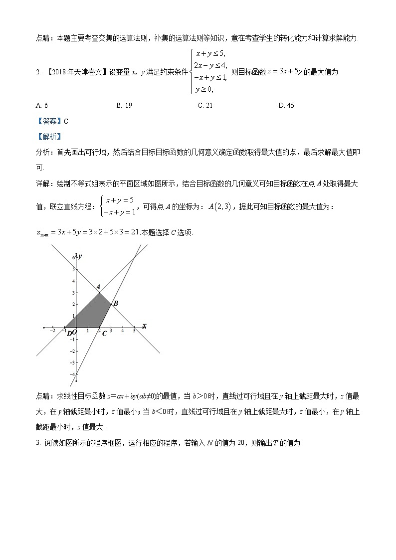 2018年高考理科数学（天津卷）精编试卷答案解析02