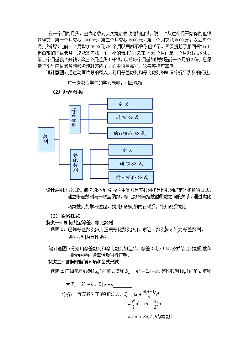 高二人教A版必修5系列教案：2.等差数列与等比数列小结02