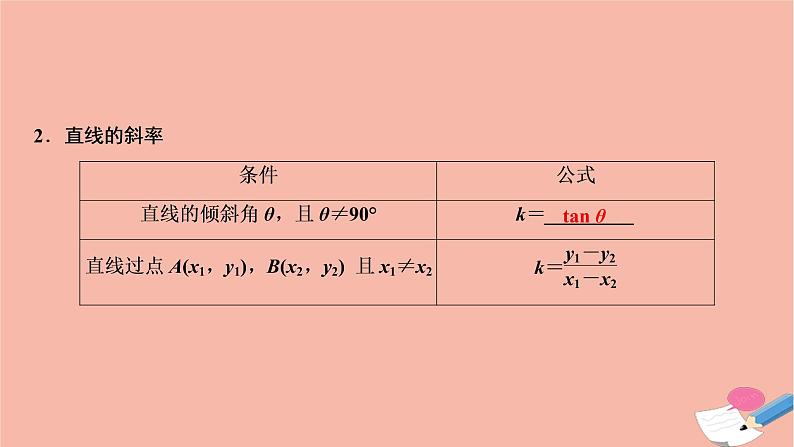 2021届高考数学一轮复习第八章平面解析几何第一节直线的倾斜角与斜率直线的方程课件文北师大版2021021919第3页