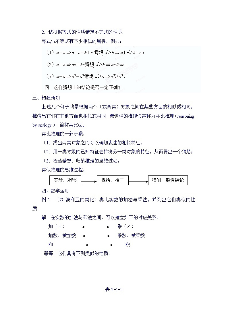 高中数学教案选修2-2《2.1.1 合情推理（2）》02