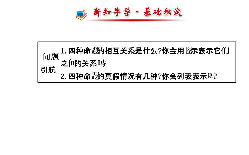 高二数学人教A版选修2-1课件：1.1.3 四种命题间的相互关系 （共40张PPT）02