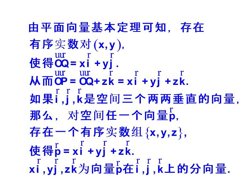 高二数学人教A版选修2-1课件：3.1.4 空间向量的正交分解及其坐标表示（共20张ppt）06