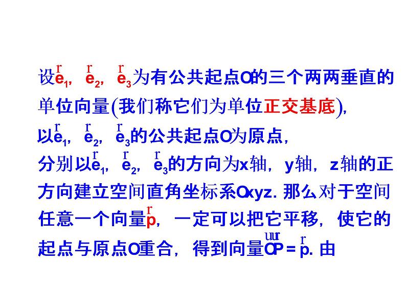 高二数学人教A版选修2-1课件：3.1.4 空间向量的正交分解及其坐标表示（共20张ppt）08