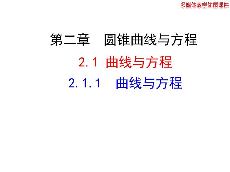 高二数学人教A版选修2-1课件：2.1.1 曲线与方程（共20张ppt）01