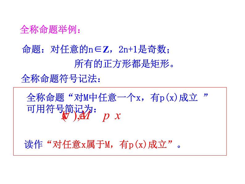 高二数学人教A版选修2-1课件：1.4.1 全称量词 1.4.2 存在量词（共26张ppt）07