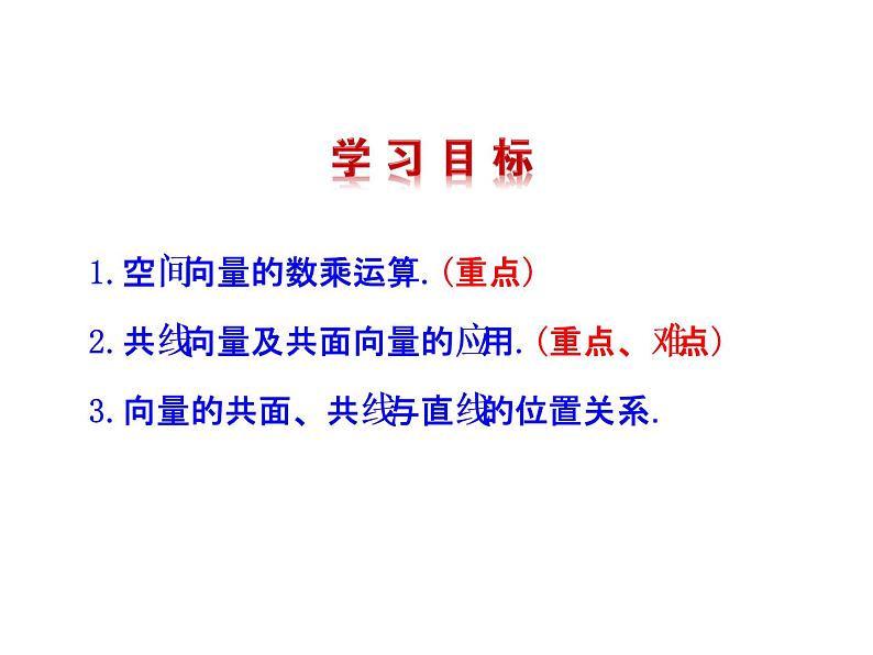 高二数学人教A版选修2-1课件：3.1.2 空间向量的数乘运算（共25张ppt）04