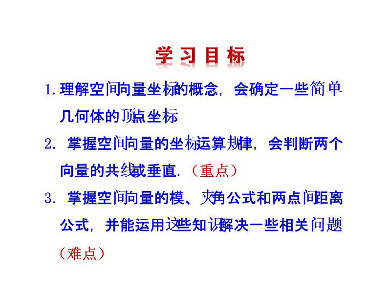 高二数学人教A版选修2-1课件：3.1.5 空间向量运算的坐标表示（共22张ppt）05