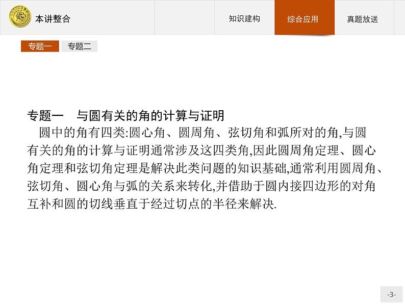 数学人教A版选修4-1课件：本讲整合203
