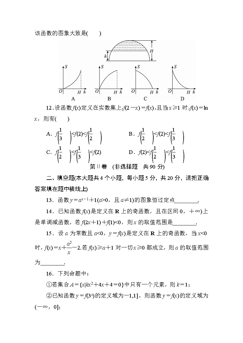 高中人教A版数学必修1单元测试：创优单元测评　(模块检测卷)B卷 Word版含解析03