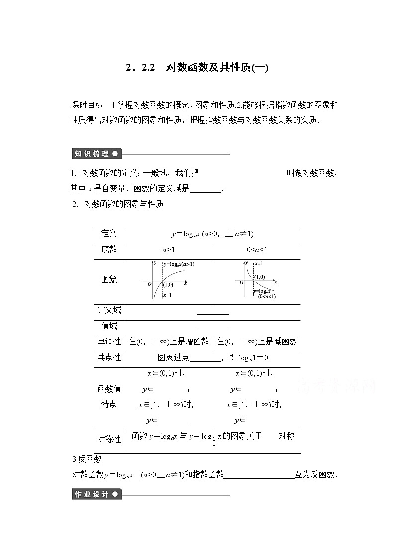 高中数学（人教版A版必修一）配套课时作业：第二章 基本初等函数 （Ⅰ） 2.2.2（一） Word版含解析 练习01