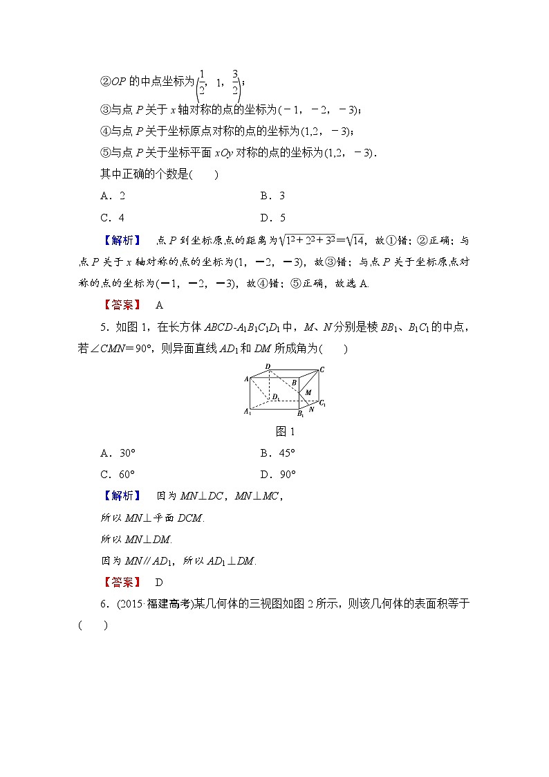 高中数学人教A版必修二 模块综合测评 Word版含答案02