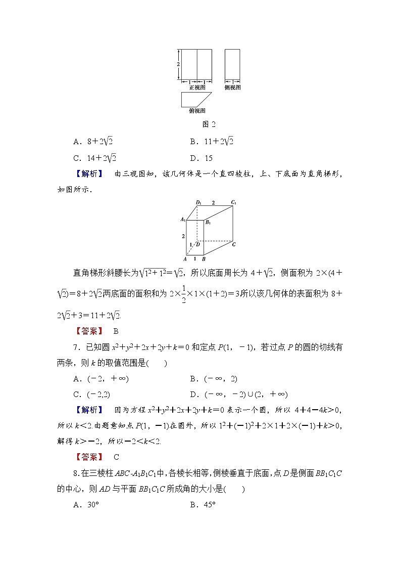 高中数学人教A版必修二 模块综合测评 Word版含答案03