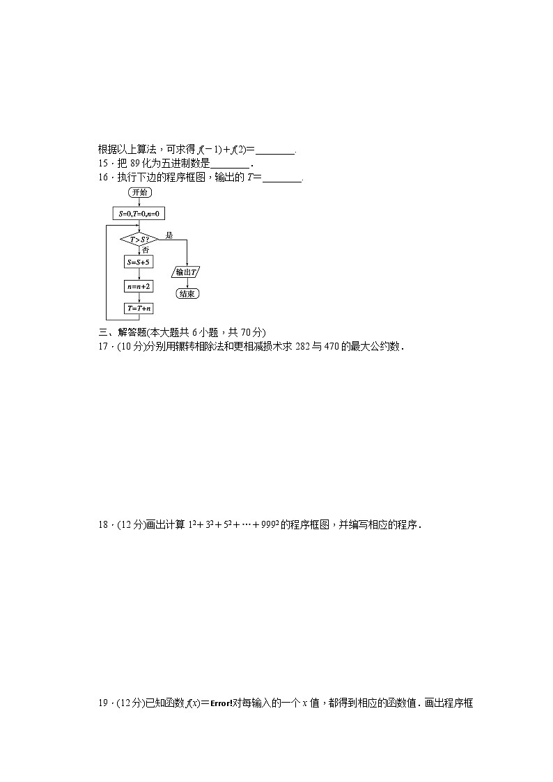 高中数学（人教版A版必修三）配套单元检测：第一章 单元检测  A卷 Word版含答案03