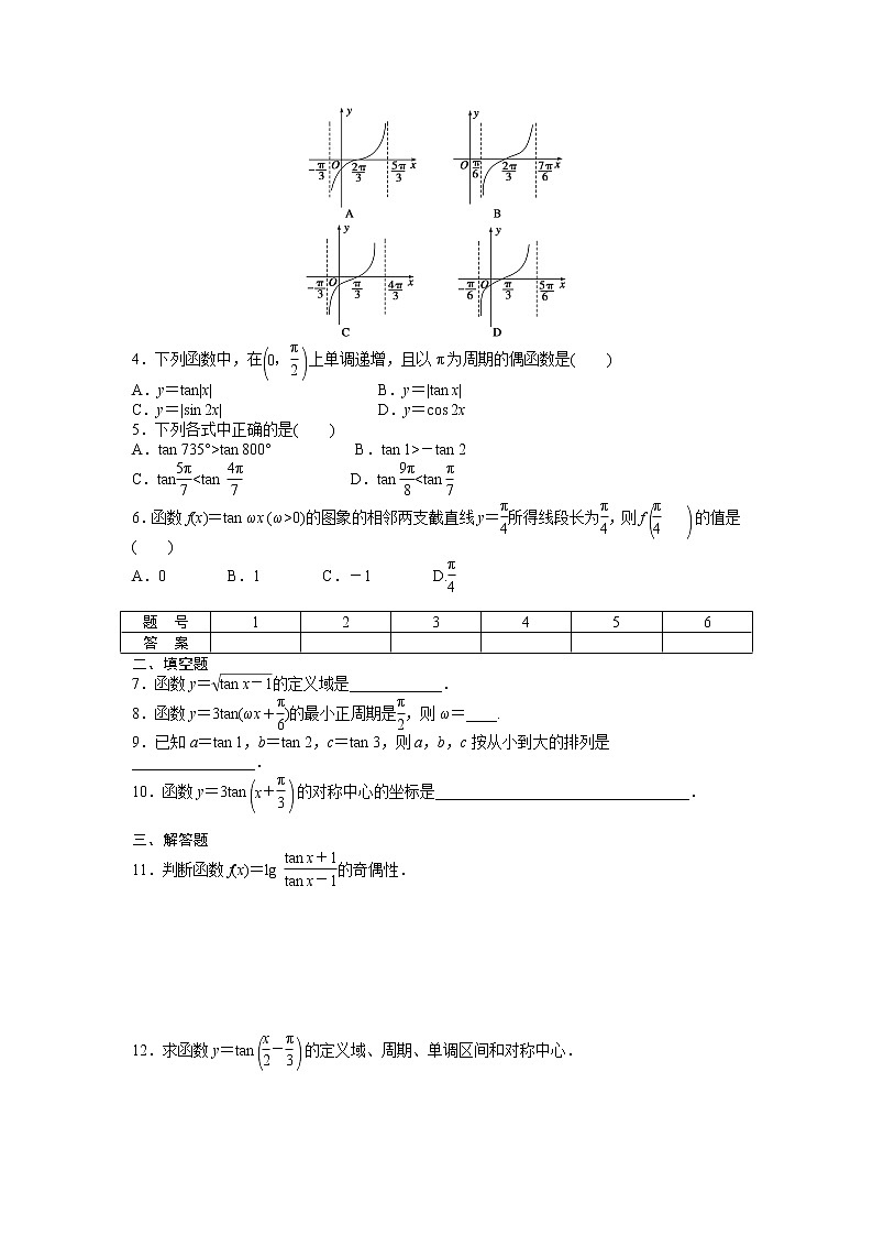 高中数学人教A版必修四课时训练：1.4 三角函数的图象与性质 1.4.3 Word版含答案第2页