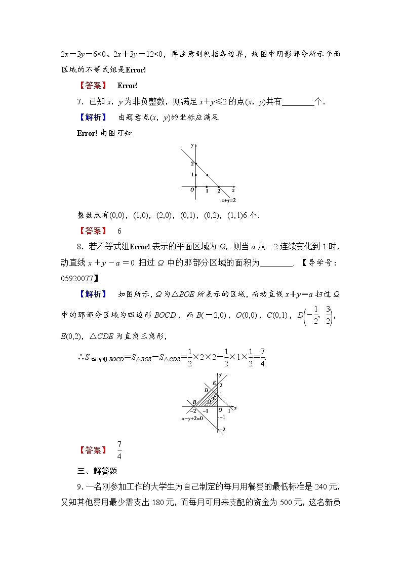 高中数学人教A必修5学业分层测评19 二元一次不等式（组）与平面区域 Word版含解析03