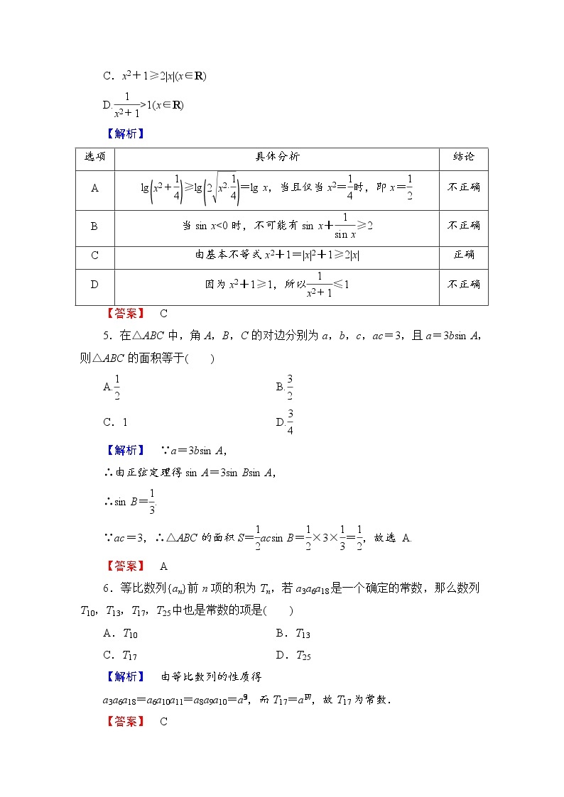 高中数学人教A版必修五 模块综合测评2 Word版含答案02