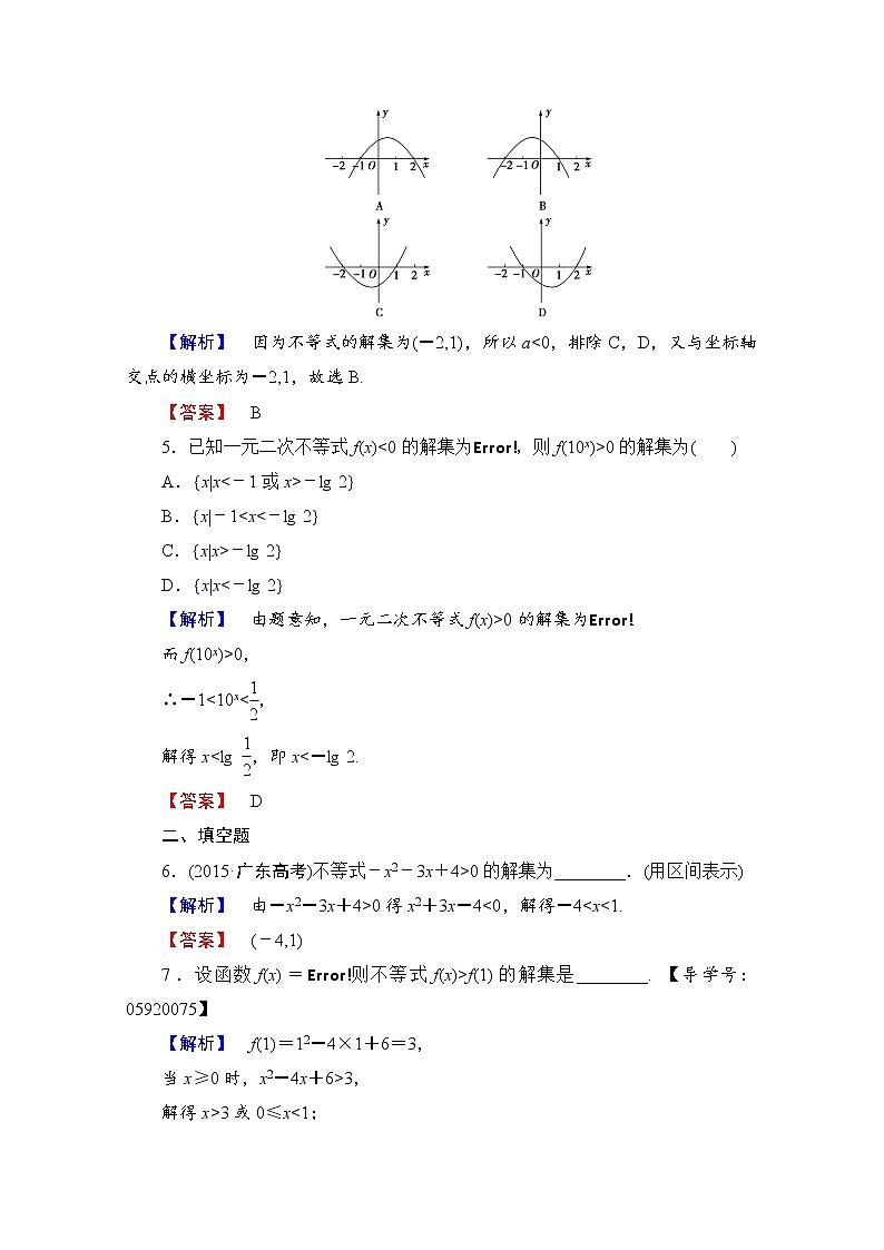 高中数学人教A版必修五 第三章 不等式 学业分层测评17 Word版含答案02