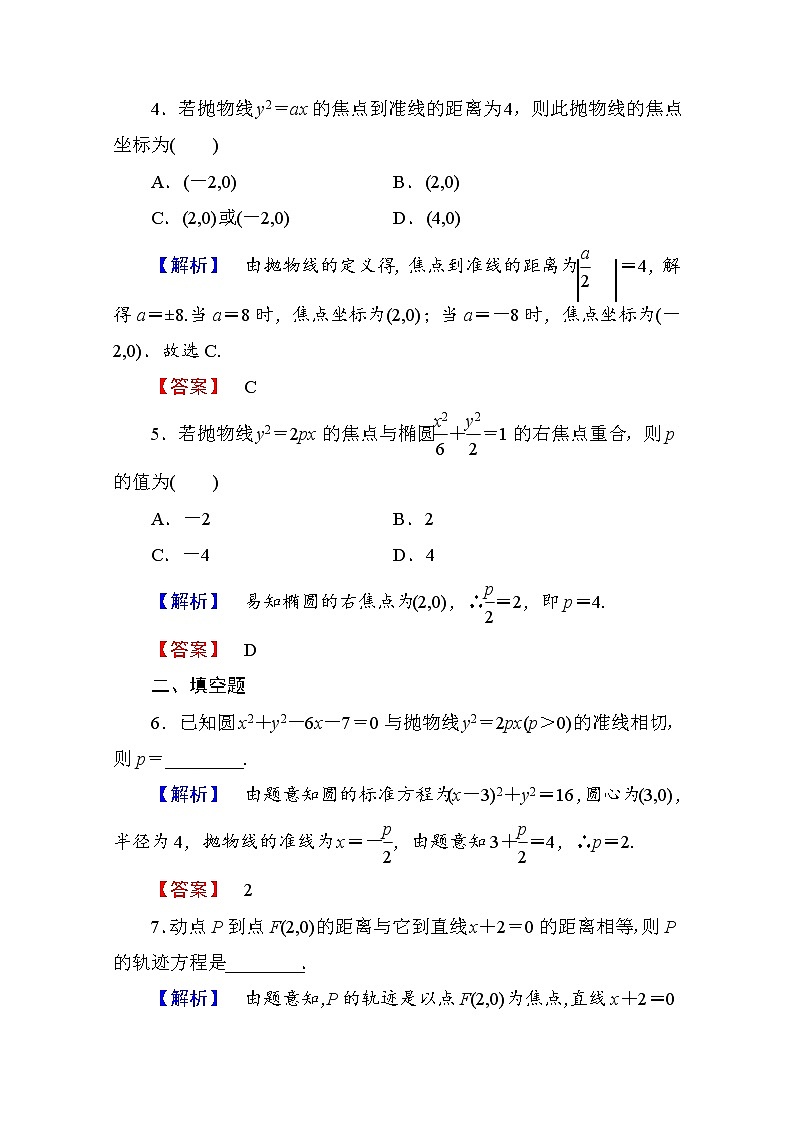 高中数学人教A版选修1-1 第二章圆锥曲线与方程 学业分层测评11 Word版含答案02