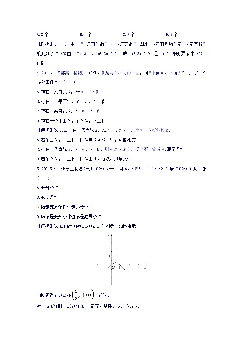 人教A版高中数学选修1-1课时提升作业（四） 1.2.1 充分条件与必要条件 探究导学课型 Word版含答案 练习02