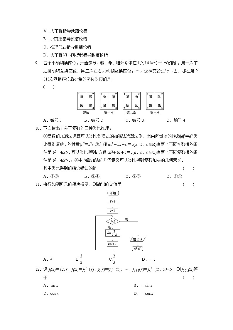 高二数学人教选修1-2同步练习：综合检测（二） Word版含解析02