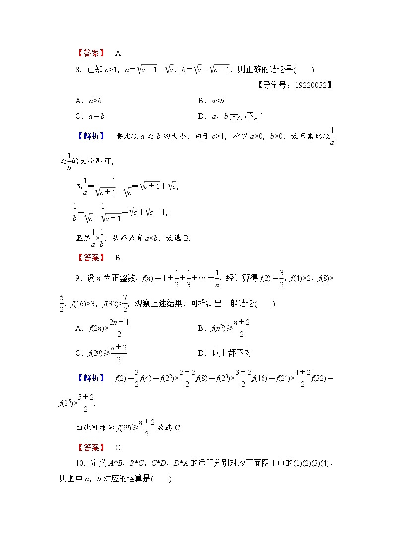 高中数学人教A版选修1-2章末综合测评2 Word版含解析03