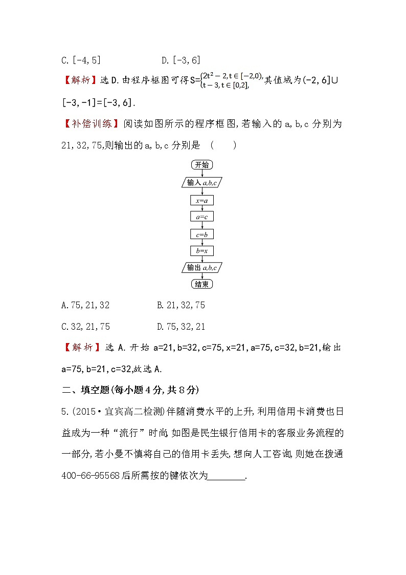 高中数学人教版选修1-2课时提升作业（十二） 4.1 流程图 探究导学课型 Word版含答案 练习03